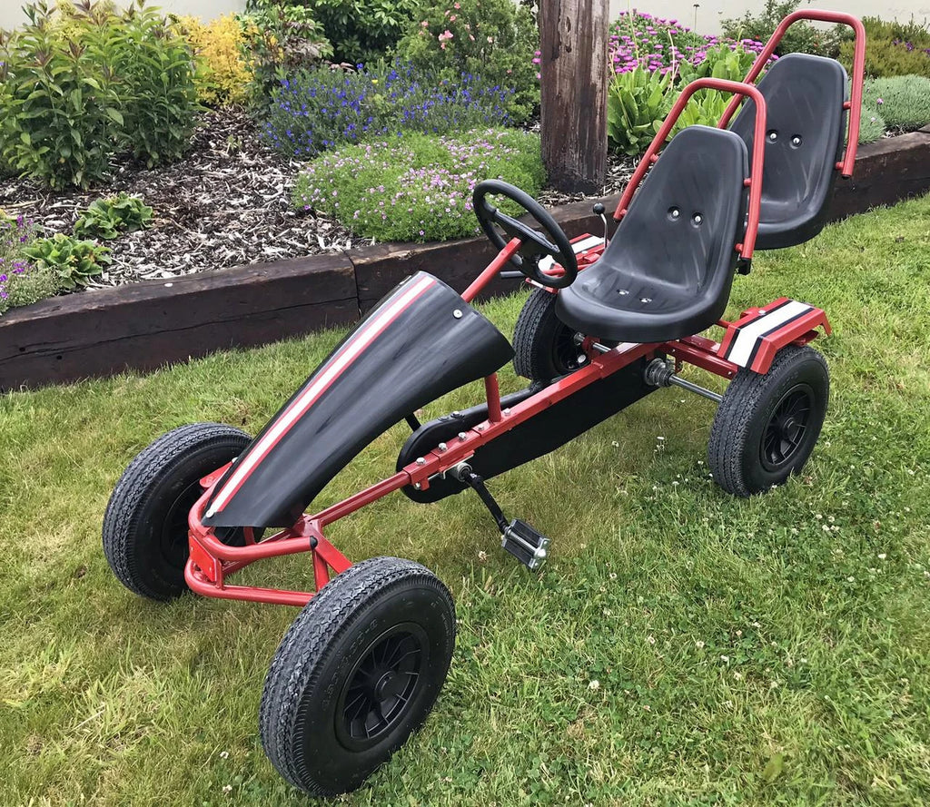 Hercules Double Two Seat Pedal Go Kart Black 8->Adult