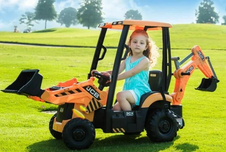 JCB Digger 12V Electric Ride On Tractor with Loader & Backhoe