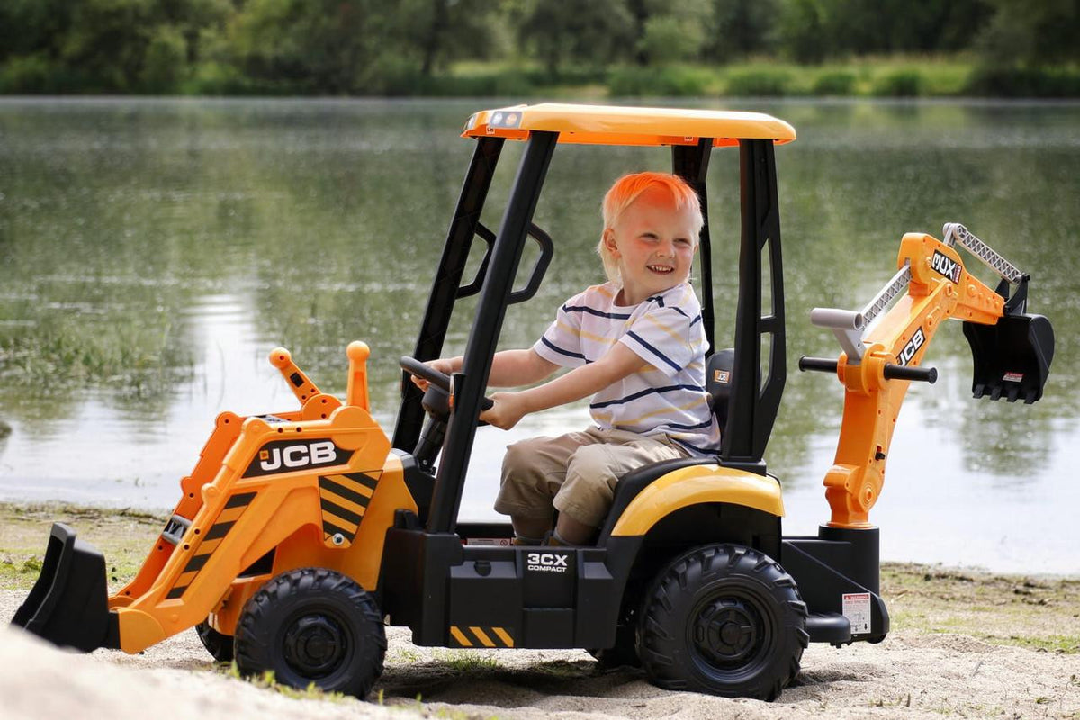 JCB Digger 12V Electric Ride On Tractor with Loader & Backhoe
