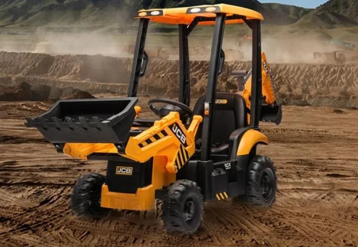 JCB Digger 12V Electric Ride On Tractor with Loader & Backhoe