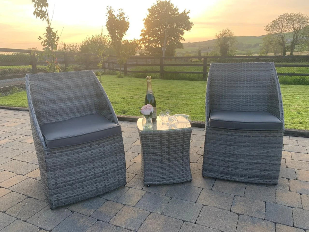 Puglia 3 Piece Rattan Tub Chair Bistro Set