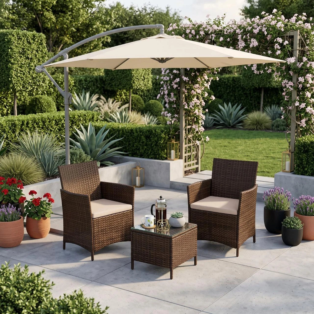 Siena 3 Piece Rattan Bistro Set